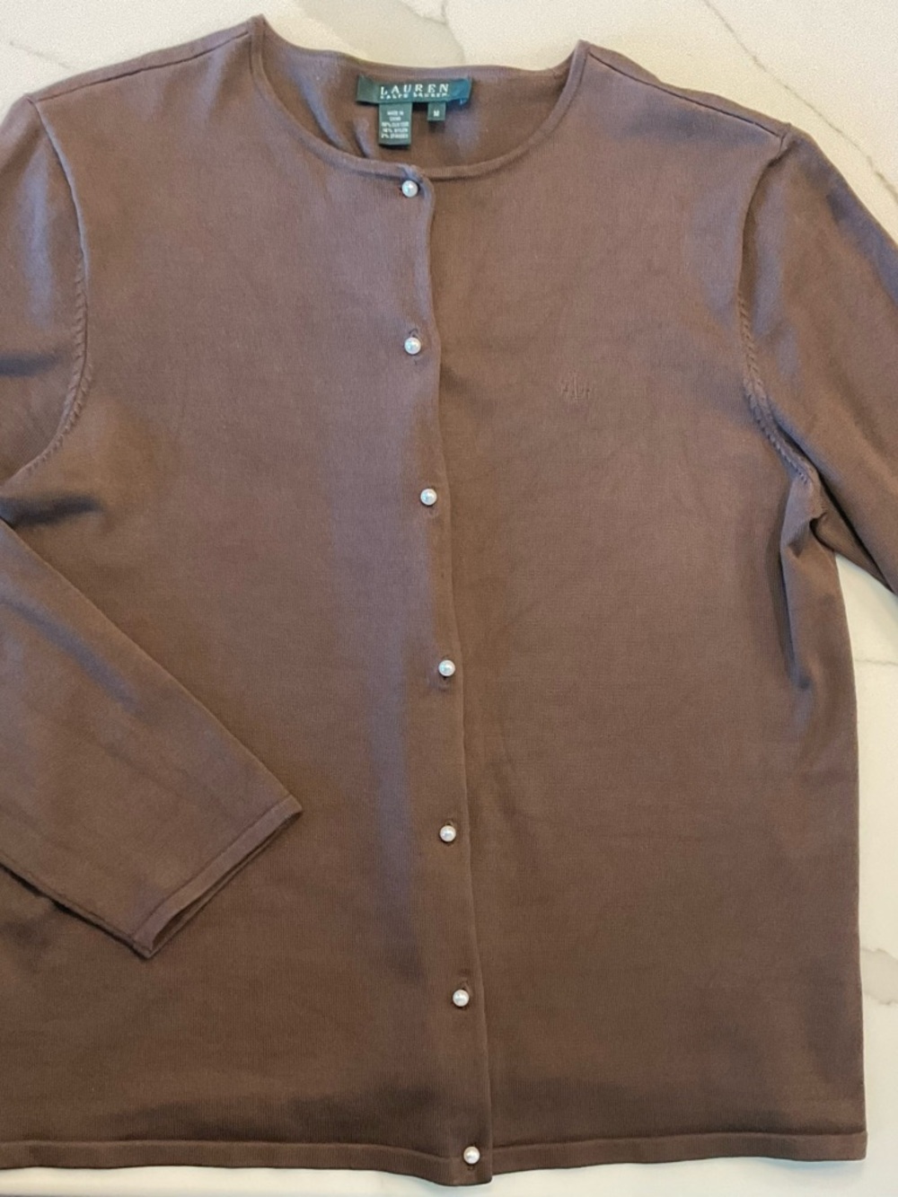 Lauren Ralph Lauren Chocolate Brown Cardigan and Tank Set - Picture 7 of 10